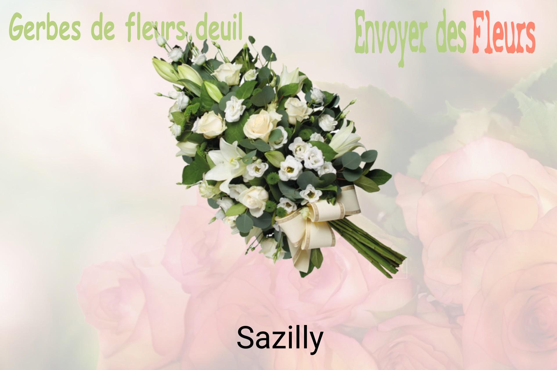 Gerbe de fleurs de deuil livrée à Sazilly